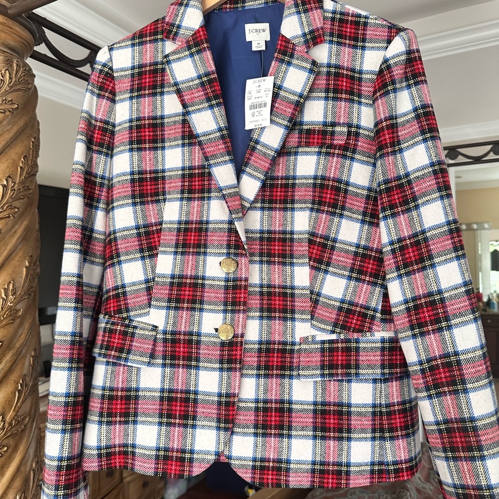 J. Crew Stewart Plaid Schoolboy Blazer Jacket NWT